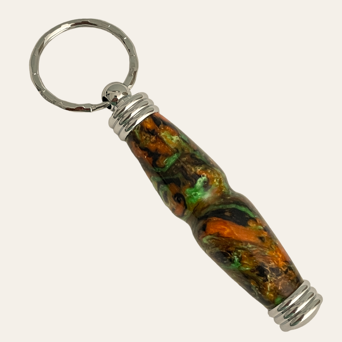 Hand Turned Resin Secret Compartment Key Chain- Fall Key Chain Paul's Hand Turned Creations   