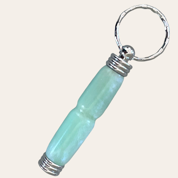 Hand Turned Resin Secret Compartment Key Chain-Blue Bayou Key Chain Paul's Hand Turned Creations   