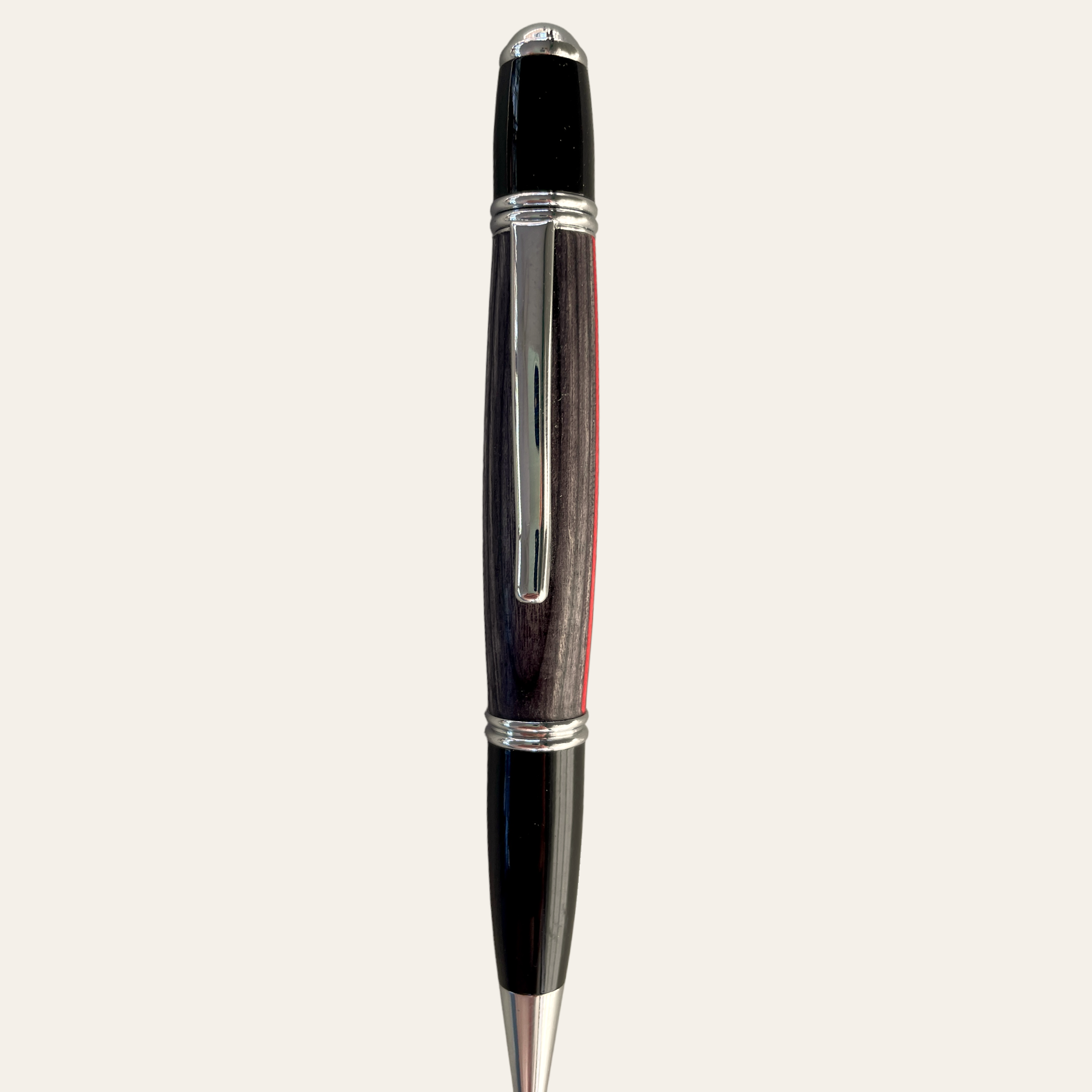 Hand Turned Thin Red Line Gatsby Pen With Chrome Trim - Spectraply Woo –  Paul's Hand Turned Creations