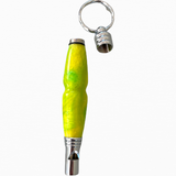 Lemon Lime Secret Compartment Key Chain with Safety Whistle Key Chain Paul's Hand Turned Creations   